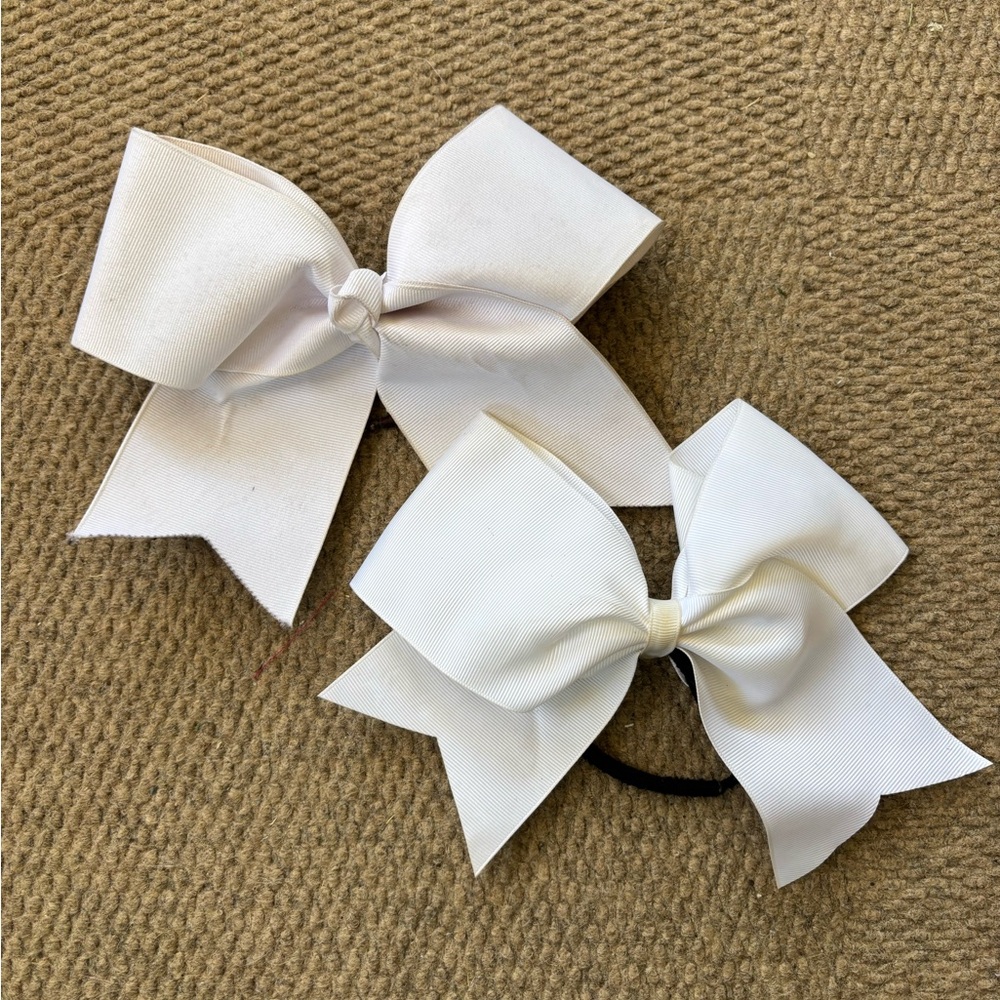 White Cheer Hair Bows